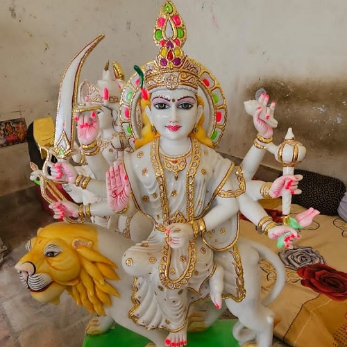 Durga Marble Statue